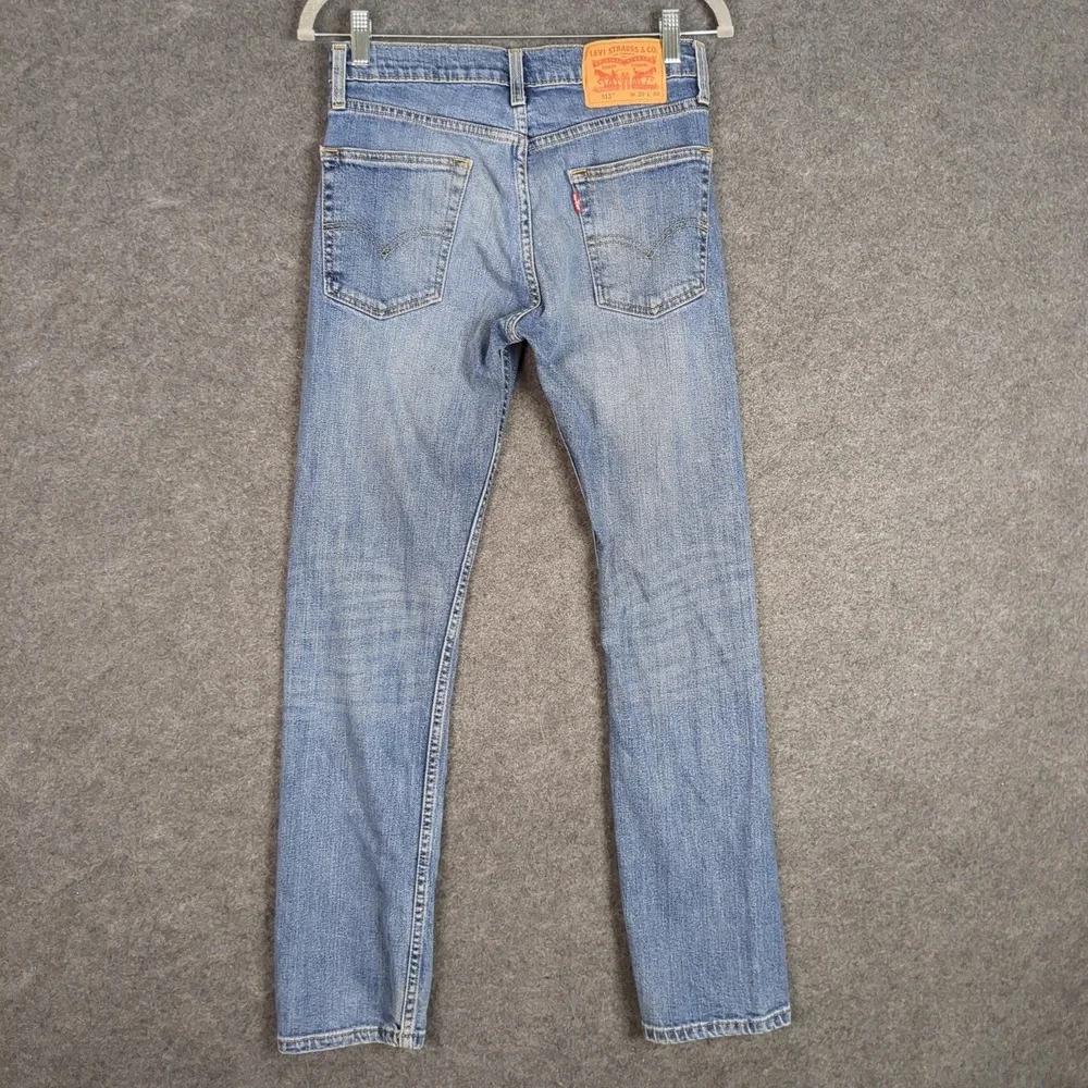 Levis 513 Slim Straight Jeans Mens 29x30 Medium Wash Blue Denim Pants